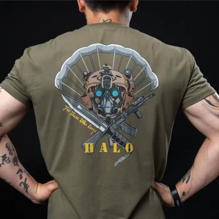 T-shirt tactique 100% coton pour hommes, vêtements d'atterrissage aéroporté, Streetwear, hauts ample