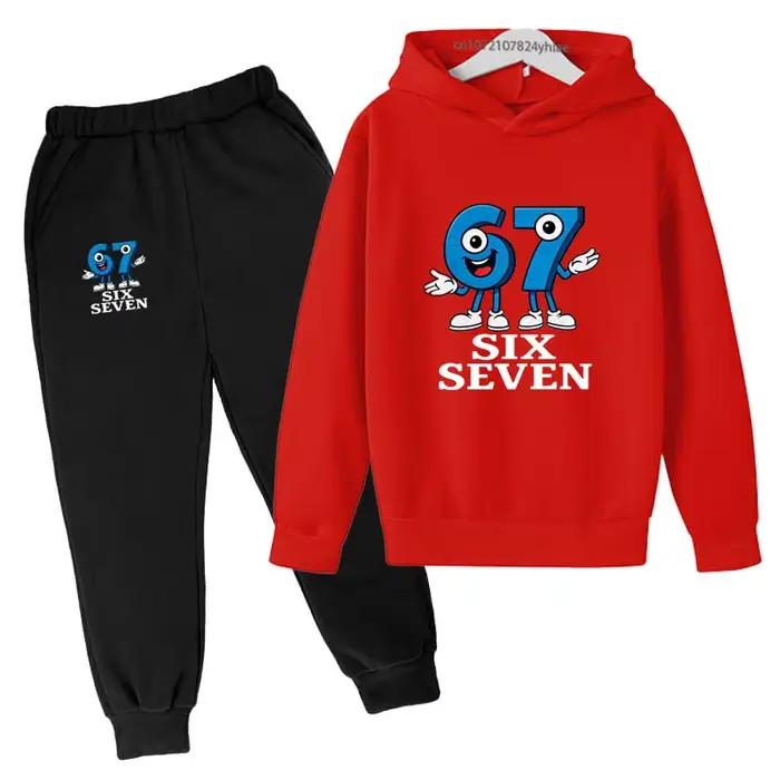 Six Seven – sweat à capuche et pantalon pour enfants de 2 à 13 ans, tenue quotidienne décontractée, 
