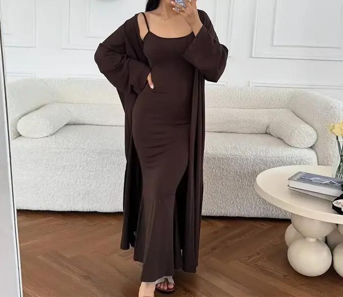 Ensemble décontracté pour femme, nouveau style été 2025, comprenant un cardigan long élégant et une 