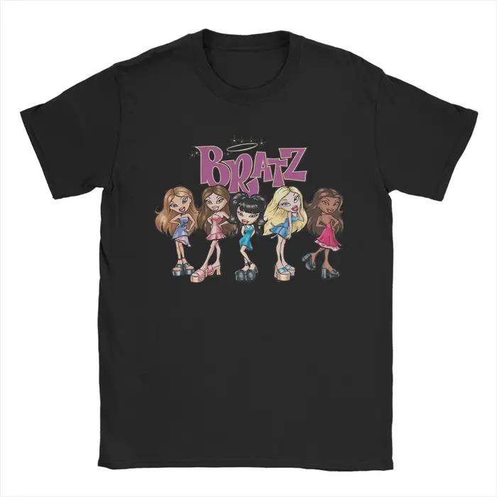 Bratz T-Shirt pour hommes Y2k Vintage en pur coton, col rond, manches courtes, idée cadeau, vêtement