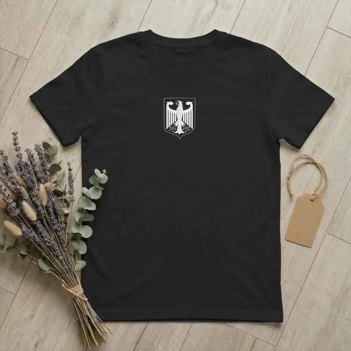 T-Shirt avec armoiries allemandes pour hommes, T-Shirt en coton Vintage avec aigle allemand, col ron