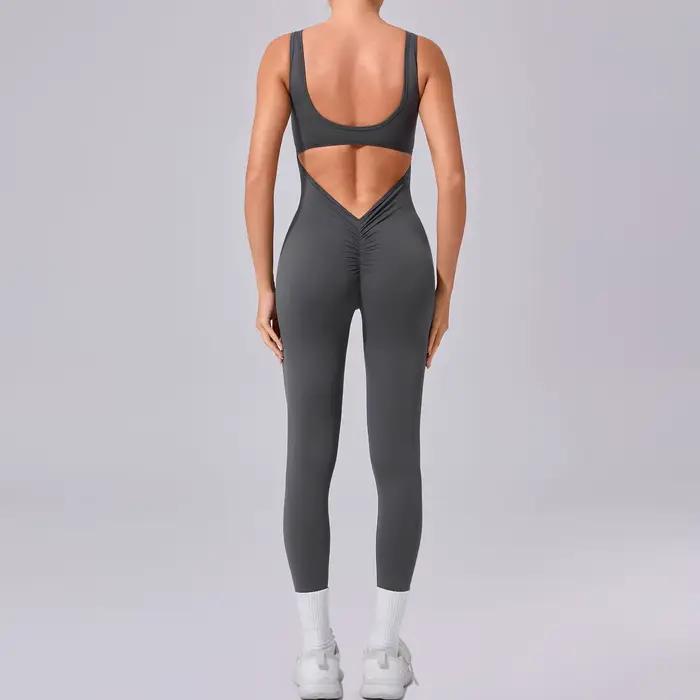 Combinaison d'entraînement une pièce pour femme, ensemble de yoga, vêtements de sport, collants de f
