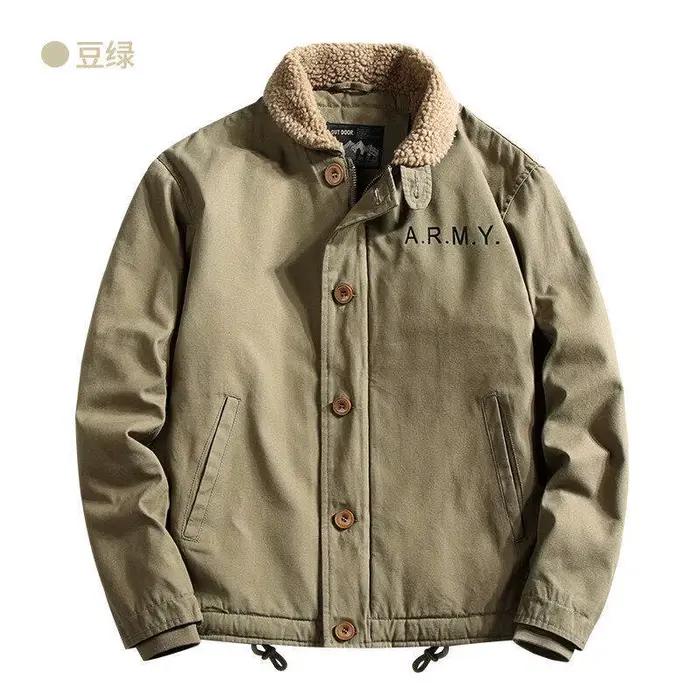Parka coupe-vent en velours côtelé pour homme, vestes thermiques épaisses, chaud, simple boutonnage,