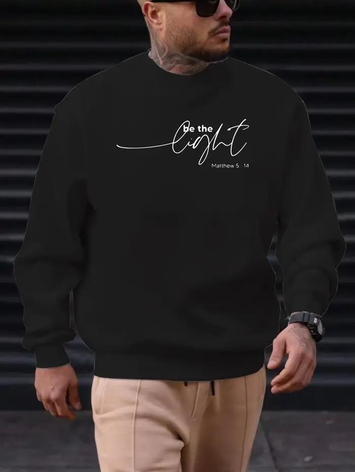 Sweat-shirt pour hommes, minimaliste, confortable, coupe décontractée, calligraphie élégante, «Be th