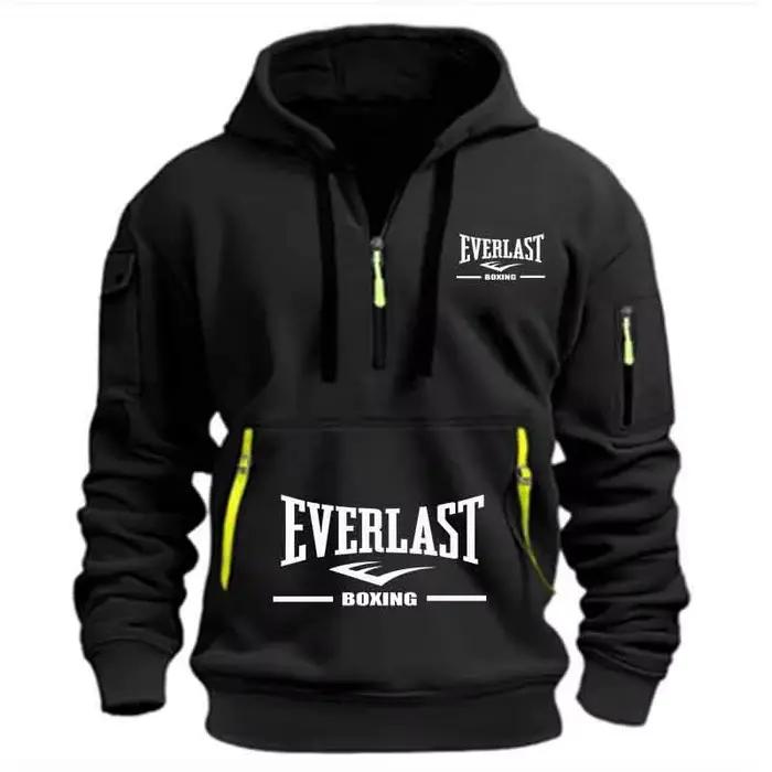 Sweat à capuche décontracté pour hommes, multi-poches, sport, manches longues, imprimé, chaud, demi-