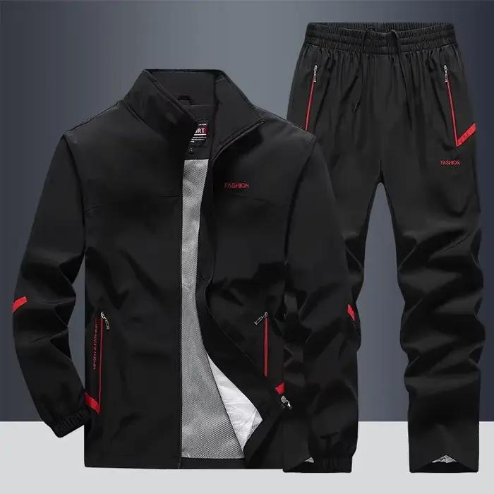 Ensembles de survêtements de basket-ball pour hommes, vestes et pantalons actifs à manches longues, 