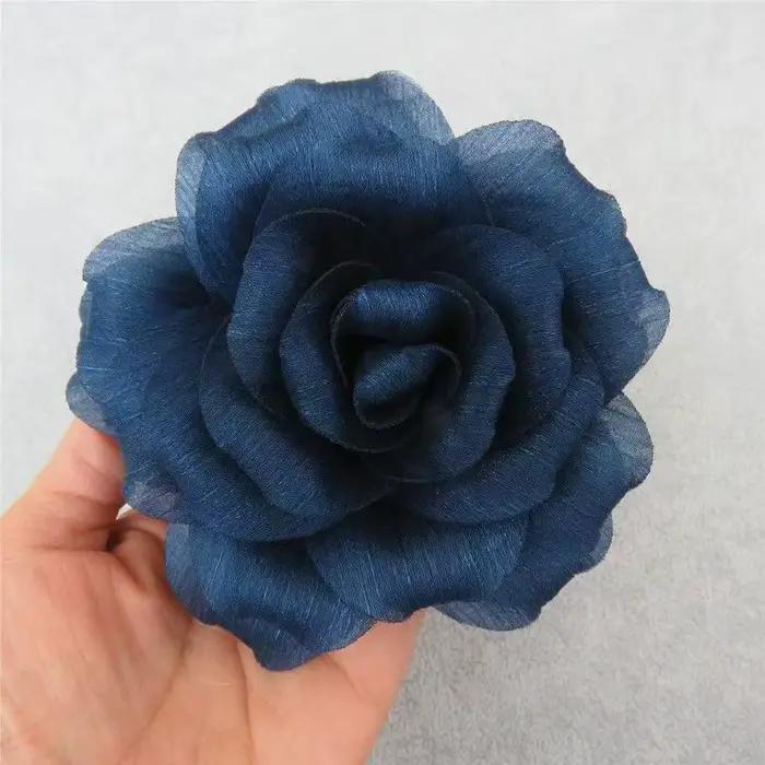 Nouveaux accessoires vestimentaires, garnitures colorées plissées à grandes fleurs, patchs en tissu 