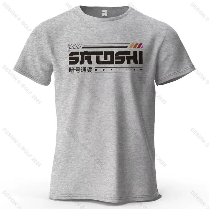 Satoshi et Crypto imprimé T-Shirt homme 100% coton surdimensionné Tech thème tenues t-shirts graphiq