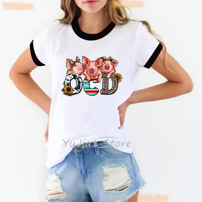 T-shirt imprimé animal pour femme, léopard, over, arc-en-ciel, drôle, Harajuku, Kawaii, vêtements d'