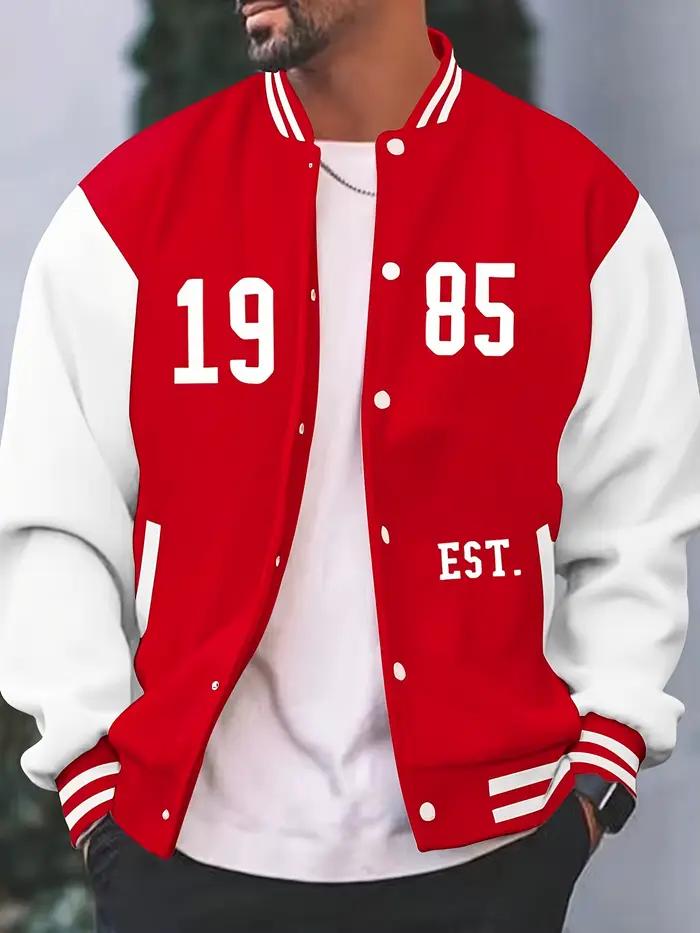 Veste décontractée pour homme printemps-automne, veste de baseball à imprimé aléatoire, veste hip-ho