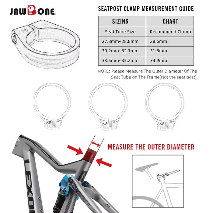 JawboneBicycle tige de selle pince CNC alliage léger selle tige de selle pour 25.4 27.2 30.9 31.6mm 