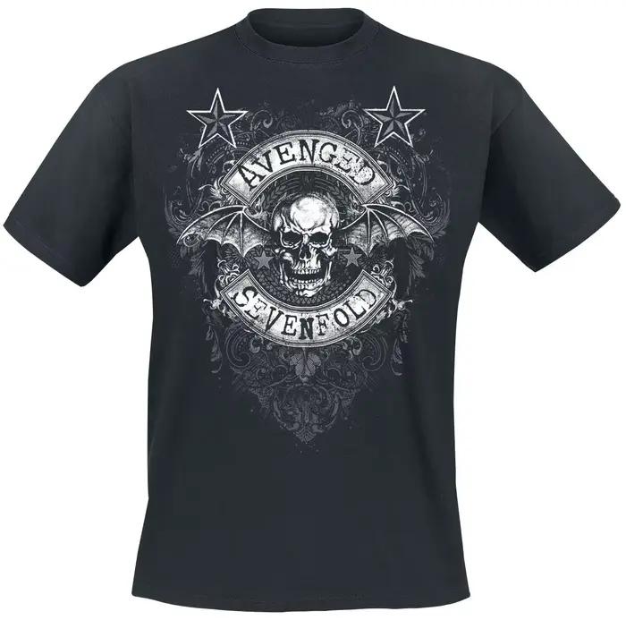 T-shirt en coton inspiré d'Avenged Sevenfold, Vintage Death Bat Gothic Metal Streetwear Tee