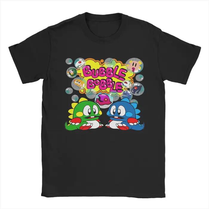 T-shirts Bubble Bobble pour hommes, hauts en coton, t-shirt d'été décontracté Y2K à manches courtes,
