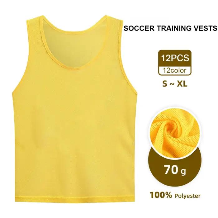 12 pièces enfants adultes Football Pinnies séchage rapide maillots de Football gilet Scrimmage prati