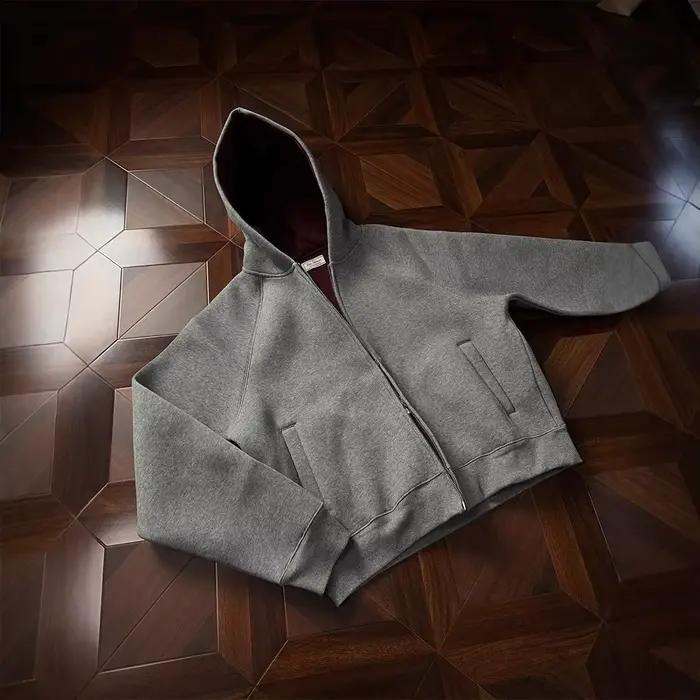 Sweat à capuche zippé unisexe pour homme, style Harajuku streetwear américain, en tissu épais à doub