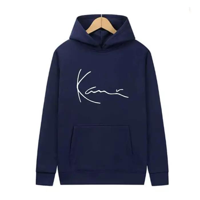Hommes bleu blanc tendances de la mode sweat à capuche imprimé décontracté Streetwear sport Jogging 