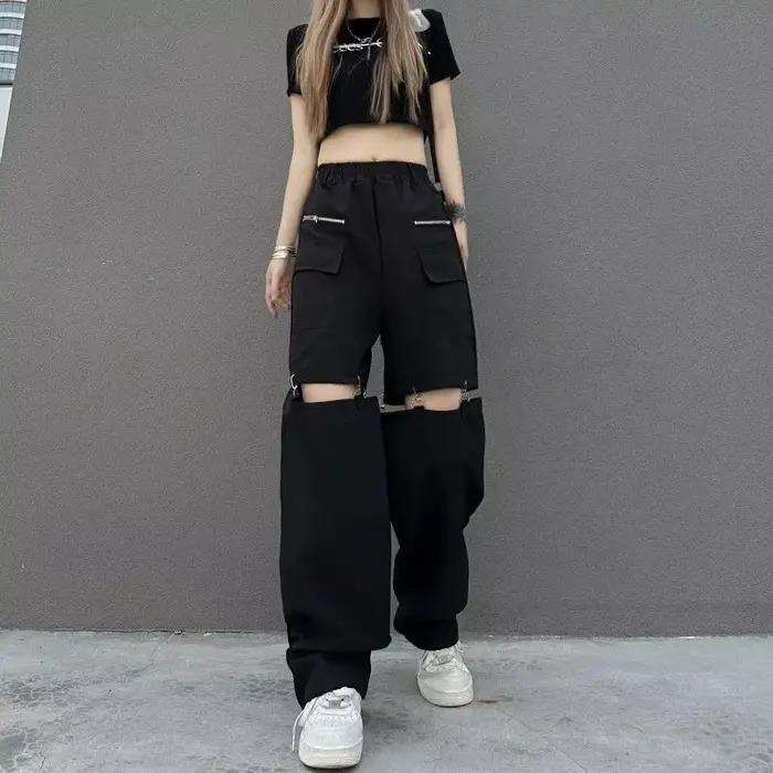 Pantalon cargo pour femme, nouveau style japonais 2026, pantalon décontracté détachable, pantalon dr
