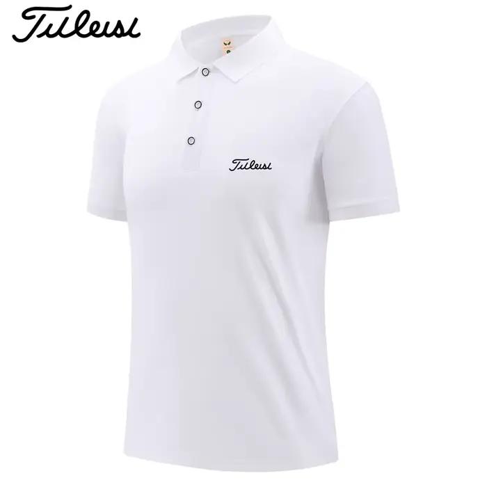 Polo homme d'été à manches courtes, coupe ajustée, tendance, en 100 % polyester, séchage rapide, sty