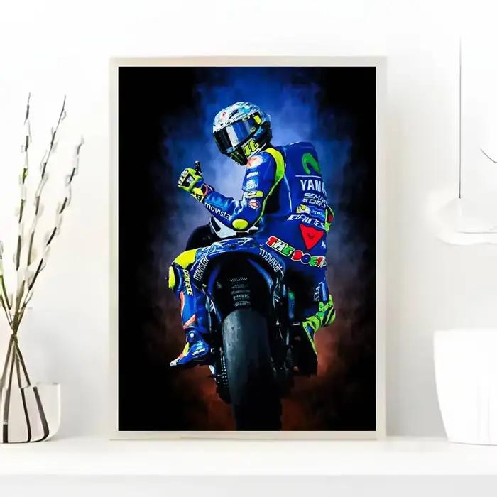 Affiche de course de moto Valentino Rossi, décoration murale imprimée pour salon, chambre à coucher,