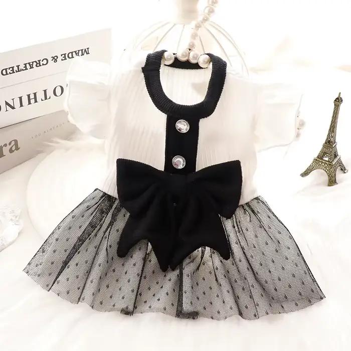 Robe de Luxe pour Petits Chiens, Vêtements de Printemps, Nministériels d Noir, Chiot, GlaCat, Jupe P