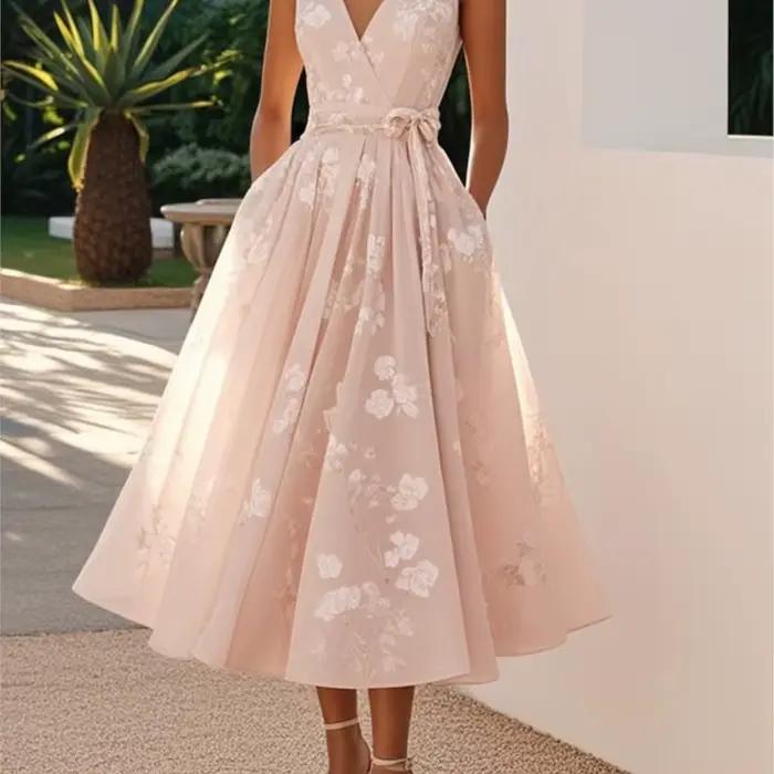 Robe de soirée douce, impression numérique, ample, décontractée, mode, tempérament élégant, vêtement