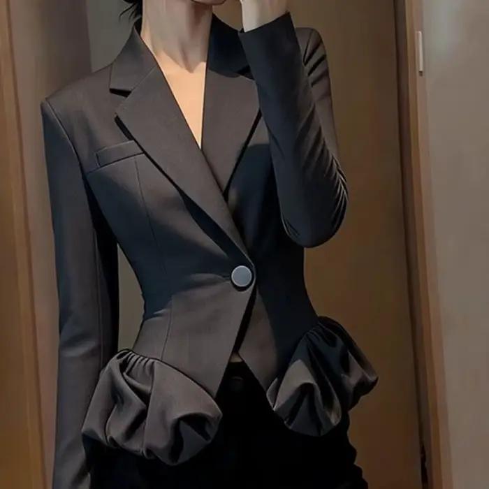 Blazer pour femme, veste de costume élégante et confortable, tendance printemps-automne 2026, tempér