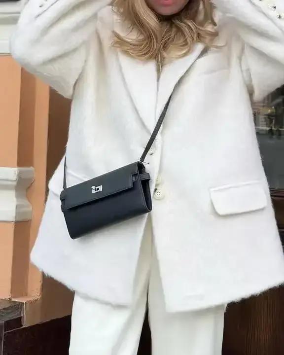 Blazer en Tweed pour femmes, revers cranté, simple boutonnage, manches longues, sur mesure, tenue de