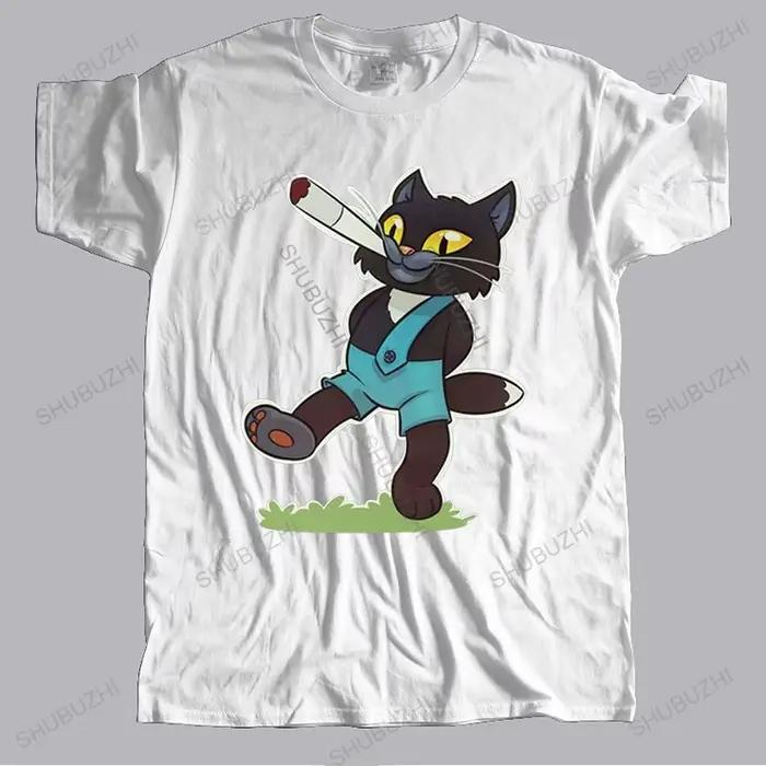 T-shirt en coton auxPogodi pour homme, manches courtes, dessin animé russe soviétique drôle, chat qu