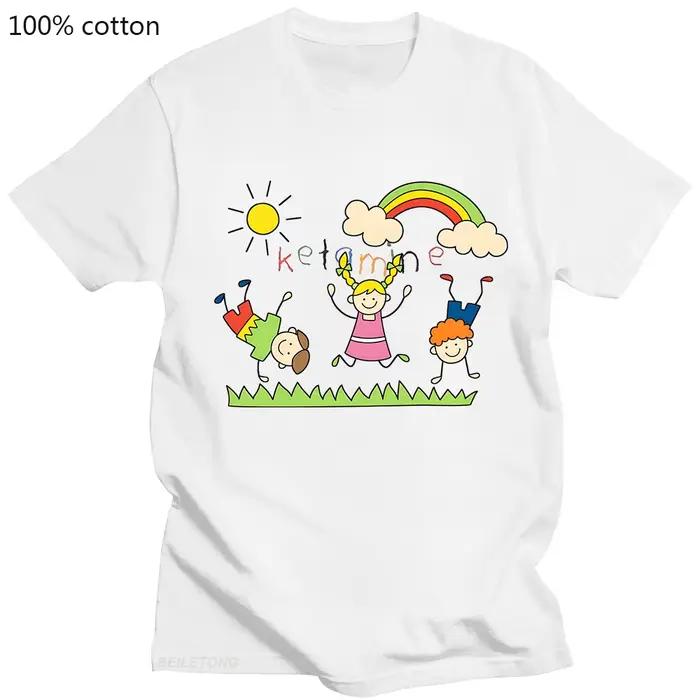 KETAMINE T Shirt Horse Y2k Graphic Tees Oversized T-shirts for Women/Men Clothing Harajuku Retro Tsh