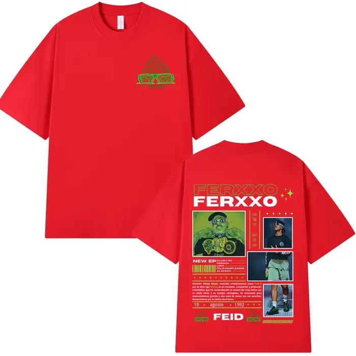 Rappeur Feid Ferxxo T-shirt hommes femmes vêtements mode Hip Hop T-shirts coton décontracté confort 