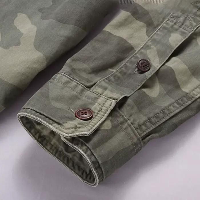 CamSolomon-Chemises cargo militaires pour hommes, chemises en coton et lin pour hommes, manches long