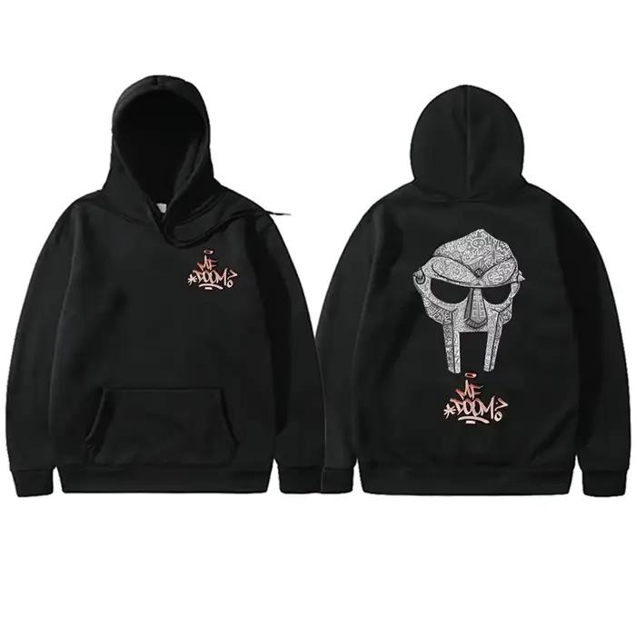 Rappeur Mf Doom visage Double face imprimé sweat à capuche homme surdimensionné pull hommes Hip Hop 
