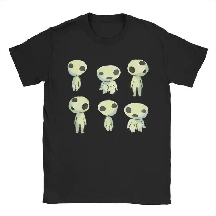 T-Shirt princesse Kodama mononoked pour hommes, Vintage, 100% coton, col rond, manches courtes, vête