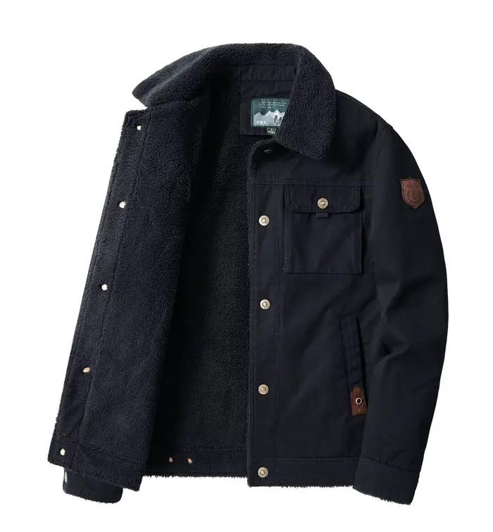 Hommes 2025 hiver nouvelle polaire épais chaud veste hommes mode décontracté coupe-vent manteau homm