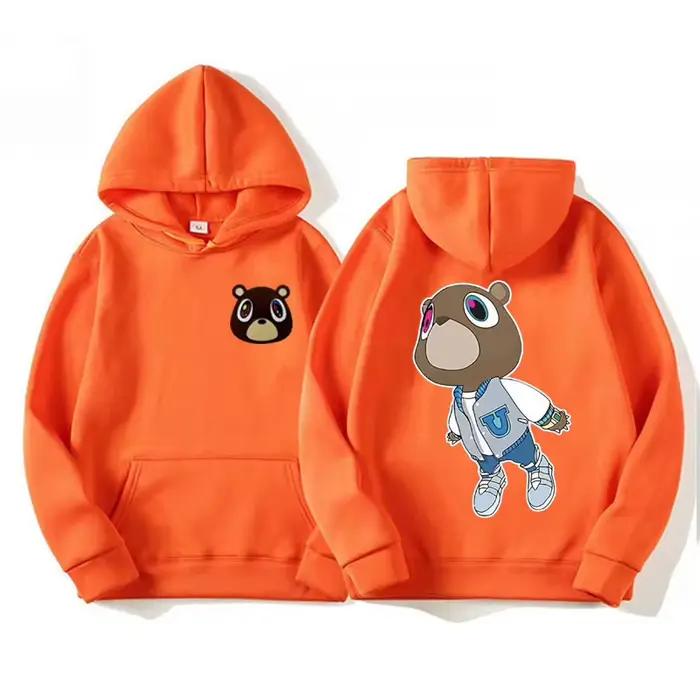 Limité Kanye West Graduation Dropout Bear Sweat à capuche pour hommes et femmes Mode Vintage Vêtemen
