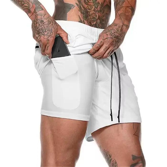 Shorts de course camouflage pour hommes, shorts de sport 2 en 1, séchage rapide, entraînement, fitne