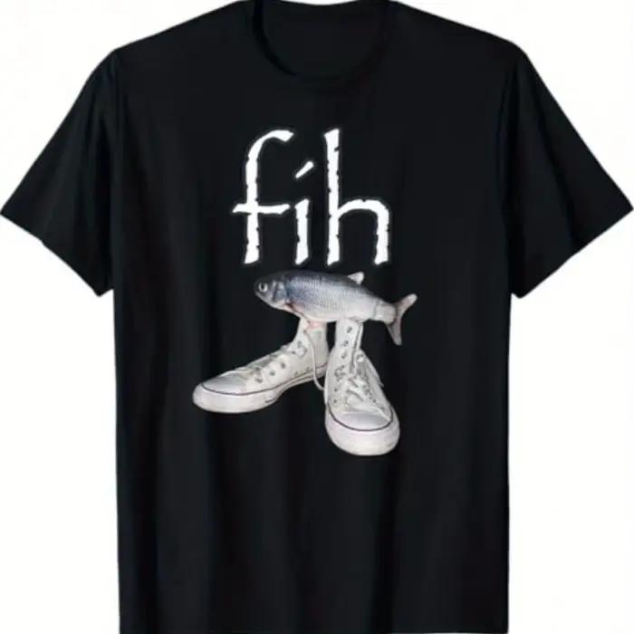 T-shirt drôle pour hommes avec motif poisson FIH, en coton, nouvelle collection été, convient aux ho