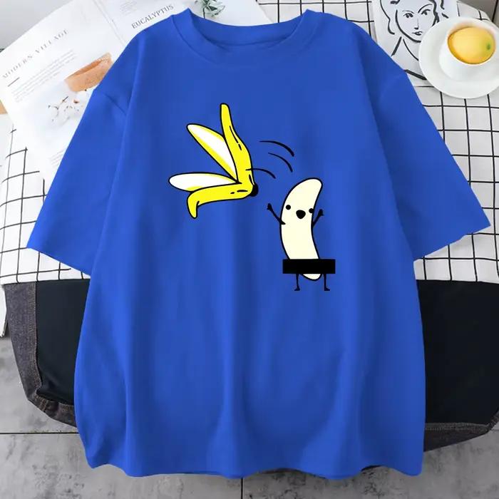 Hommes banane désrobe pardessus drôle impression T-shirt été Humor blague Hipster T-Shirt doux coton