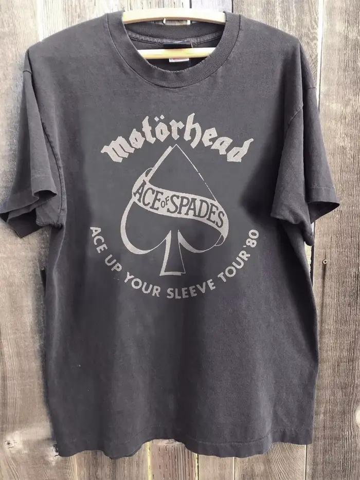 T-shirt vintage pour homme, style Motorhead, en coton respirant, col rond, streetwear, manches court