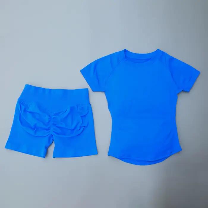 SWEAT UNDFYNE Ensemble de sport 2 pièces, haut de yoga sans couture à manches courtes, ensemble de f