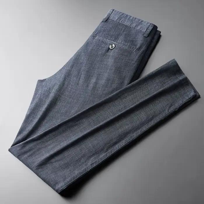 Vêtements de marque pour homme, pantalon en jean d'été, taille haute, coupe droite, style décontract