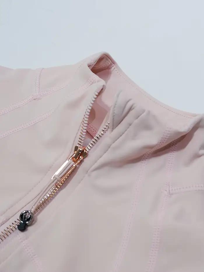 Veste à col montant pour femme, haut à manches longues pour la salle de sport, style sportif décontr