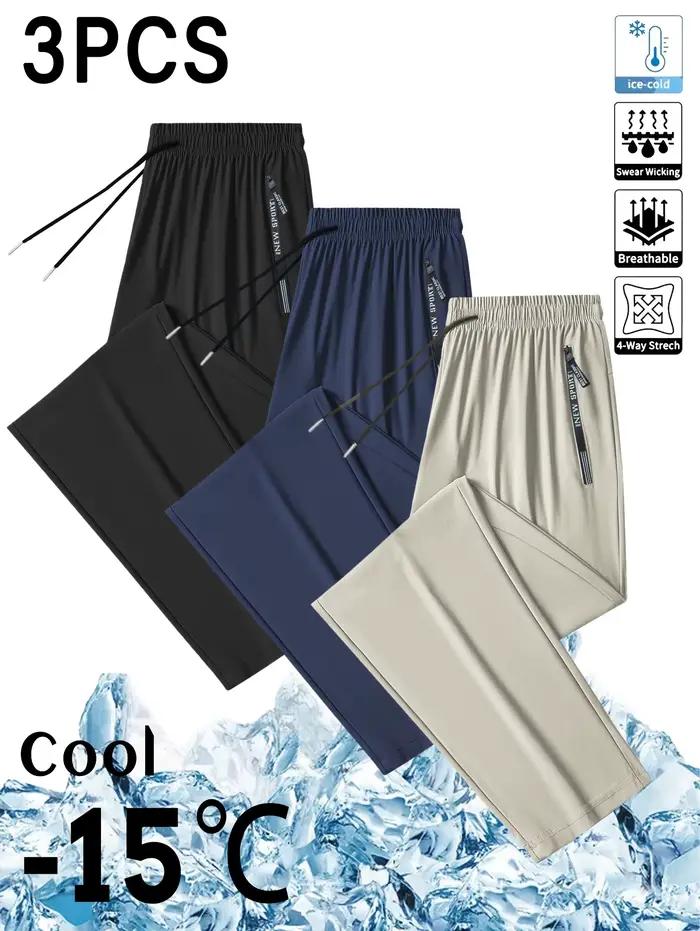 Cadeau de vêtements pour hommes : Ensemble 3 pièces de pantalons de sport décontractés pour hommes, 