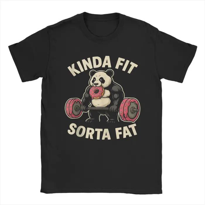 Hommes T-Shirts un peu ajustement Sorta gros amusant gymnase Panda haltérophilie Dunat décontracté c
