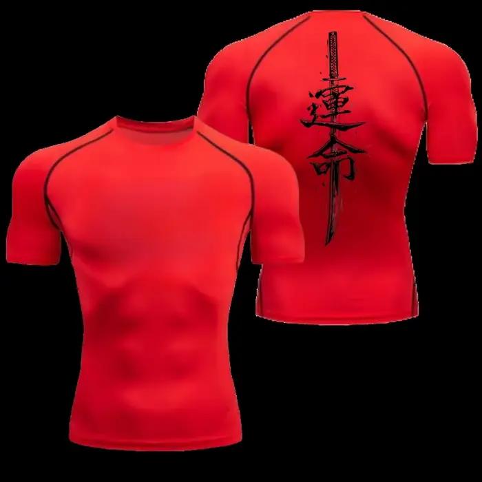 T-shirt de sport compressé pour homme, séchage rapide, fitness, ajusté, absorbant la transpiration, 