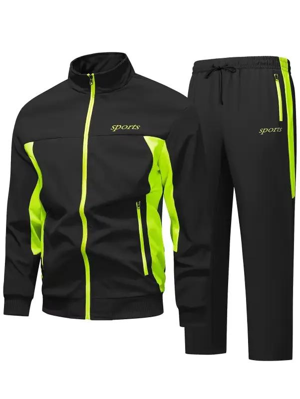 Costume pour hommes deux pièces survêtement printemps et automne veste à capuche de sport + sport no
