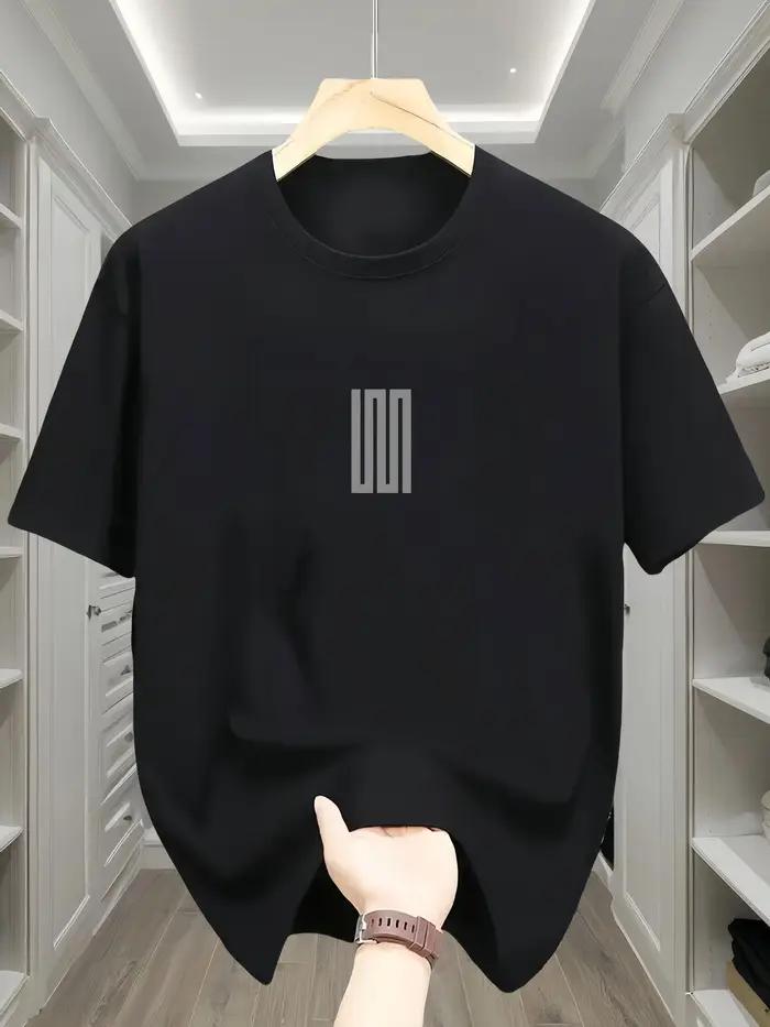 T-shirt surdimensionné pour homme 100% coton - Respirant, manches courtes, col rond avec imprimé min