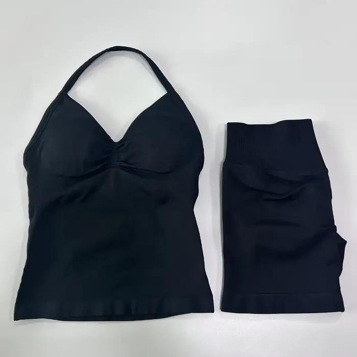 Ensemble de sport 2 pièces sans Logo, vêtements d'entraînement, ensembles de shorts, haut à bretelle