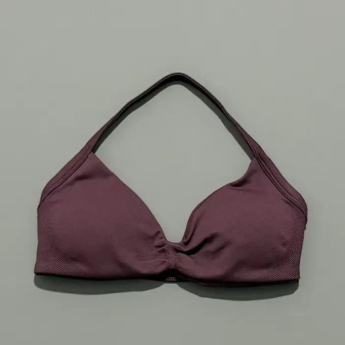 Soutien-gorge de sport à bretelles fines pour femme, maintien élevé, sans couture, style halter, eff