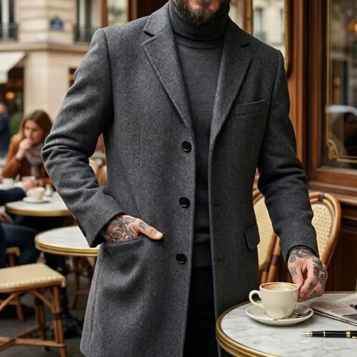 Veste décontractée en mélange de laine pour homme, collection automne/hiver, style urbain et profess